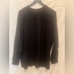 Men’s long sleeve black crew neck t-shirt, XXL, Roundtree and Yorke